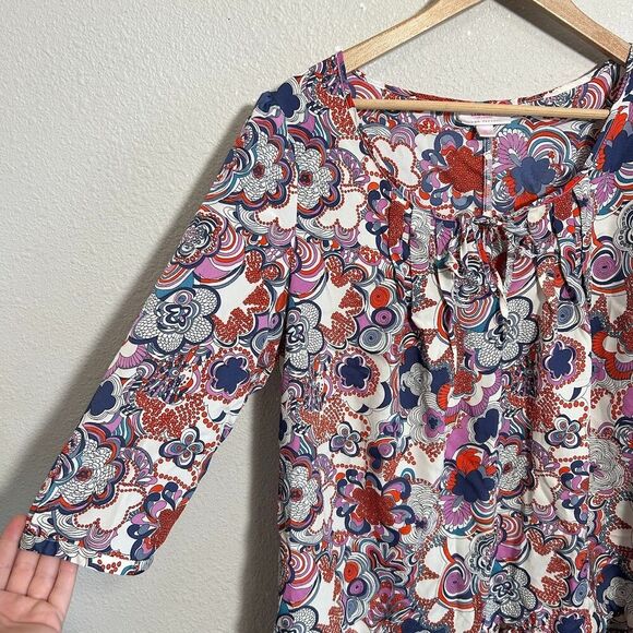 Liberty of London Target Tunic Blouse Womens XL Pink Retro Floral Arsty Boho - Picture 4 of 8